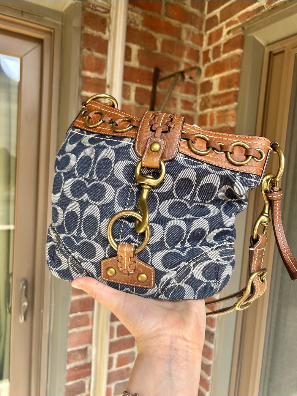 Vintage coach hamptons convertible shoulder bag style 10405 y2k retro denim fall